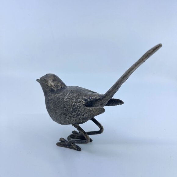 cast iron bird figurine pair with bronze patina rustic - Picture 4 of 11